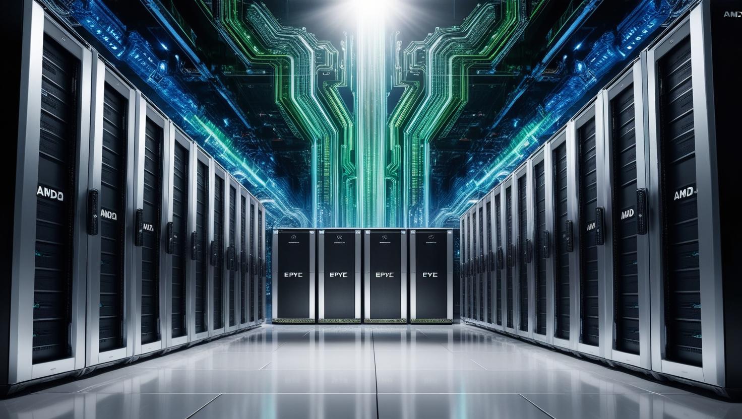 AMD EPYC 9000 Series server racks in a modern data center